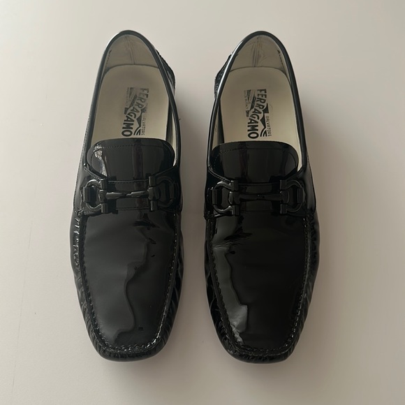 COPY - Mens salvatore ferragamo black patent leather loafers size 10.5 main image 4